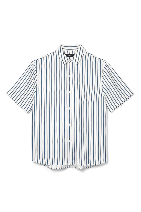 Boyfriend Silk Shirt Blue Stripe