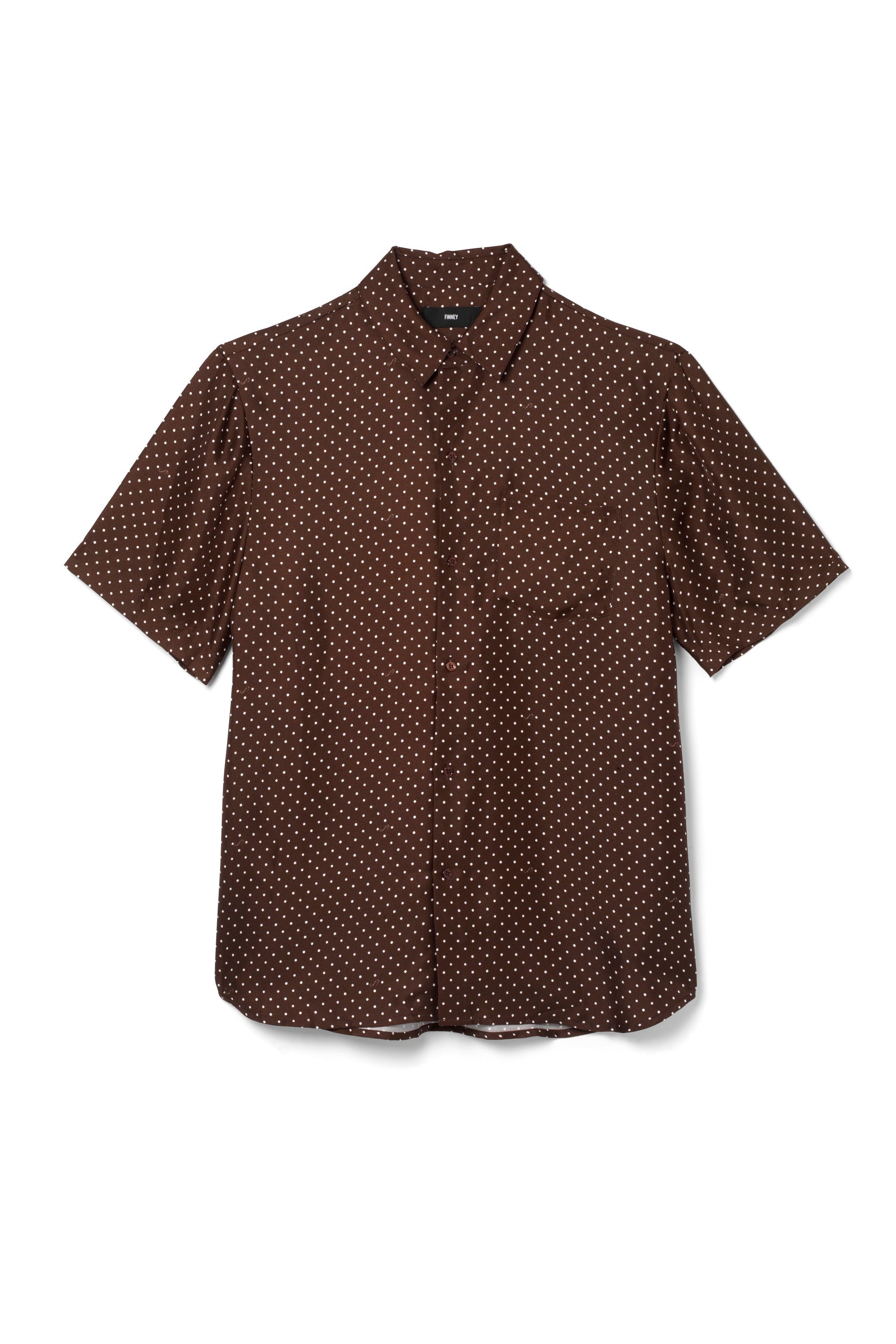Boyfriend Silk Shirt Chocolate Dot 