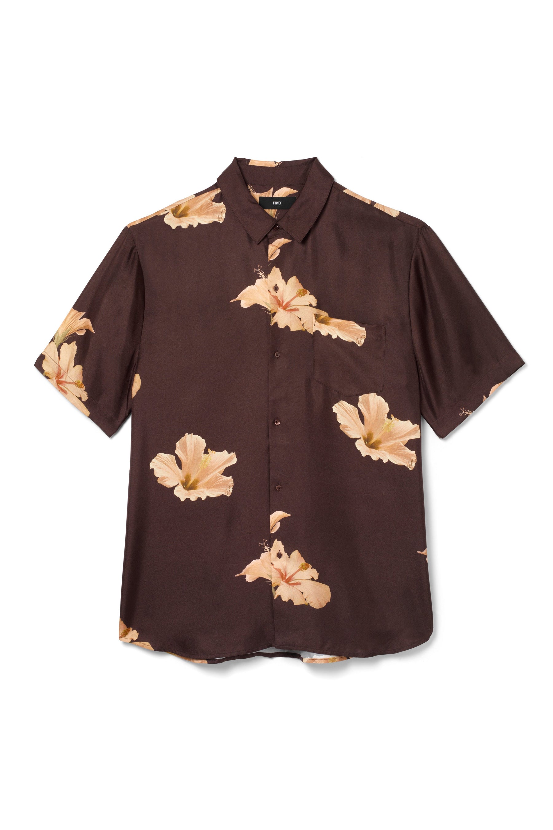 Boyfriend Silk Shirt Chocolate Modern Hawaiian 