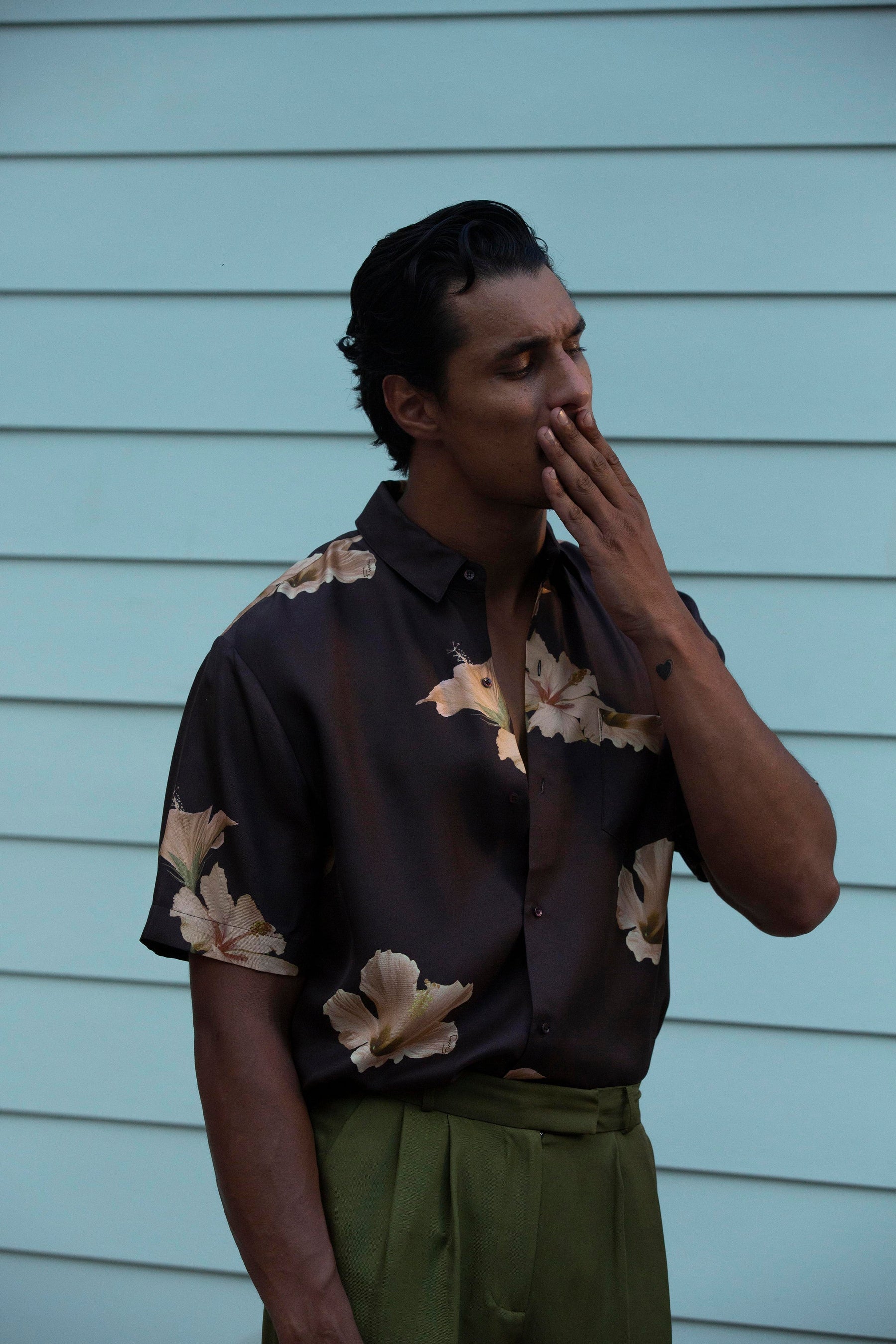 Boyfriend Silk Shirt Chocolate Modern Hawaiian 