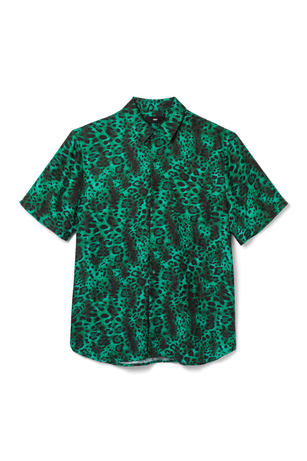 Boyfriend Silk Shirt Emerald Jaguar