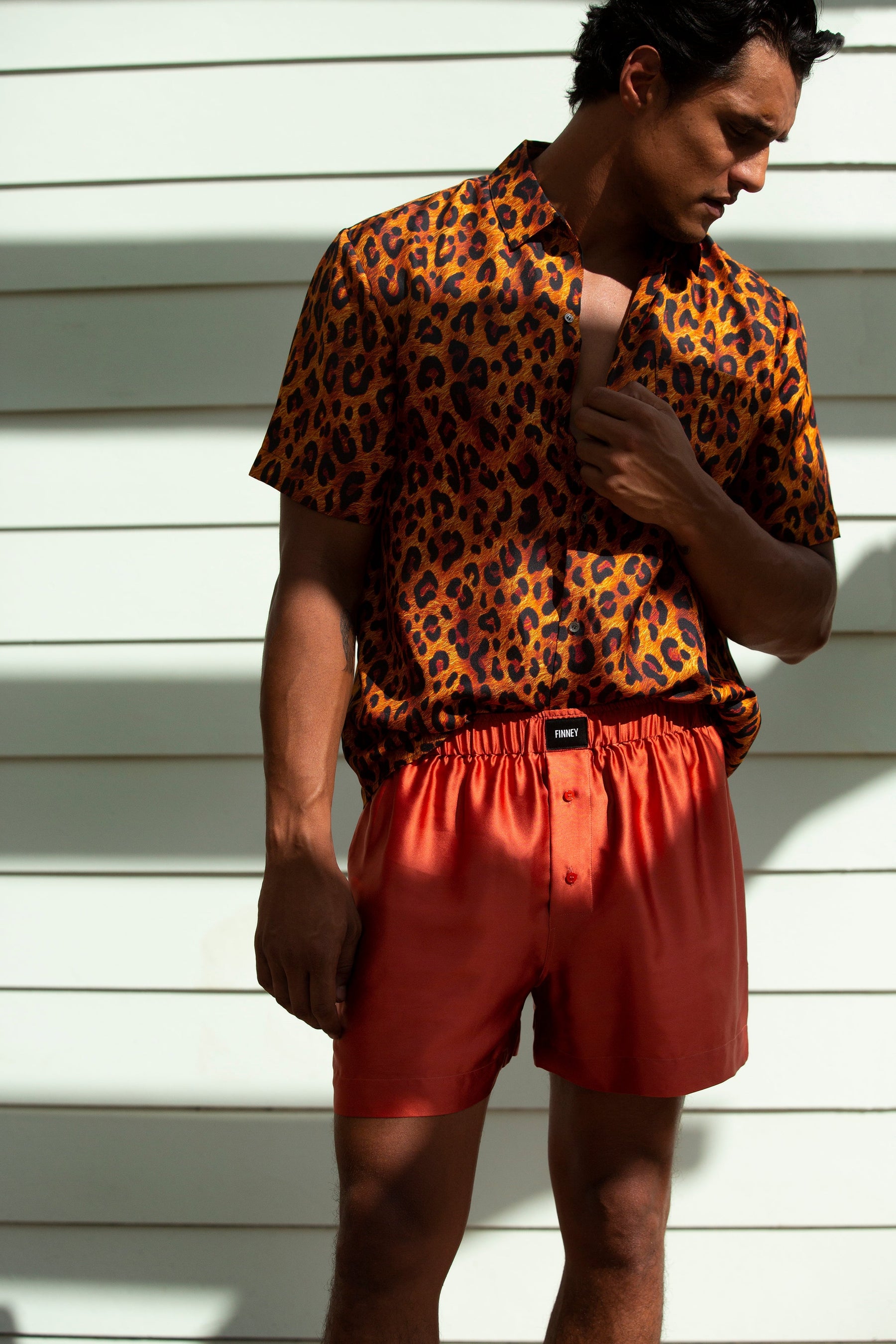 Boyfriend Silk Shirt Leopard