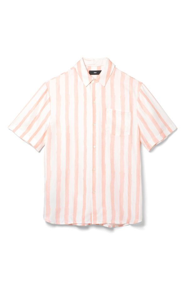 Boyfriend Silk Shirt Pink Watercolour Stripe