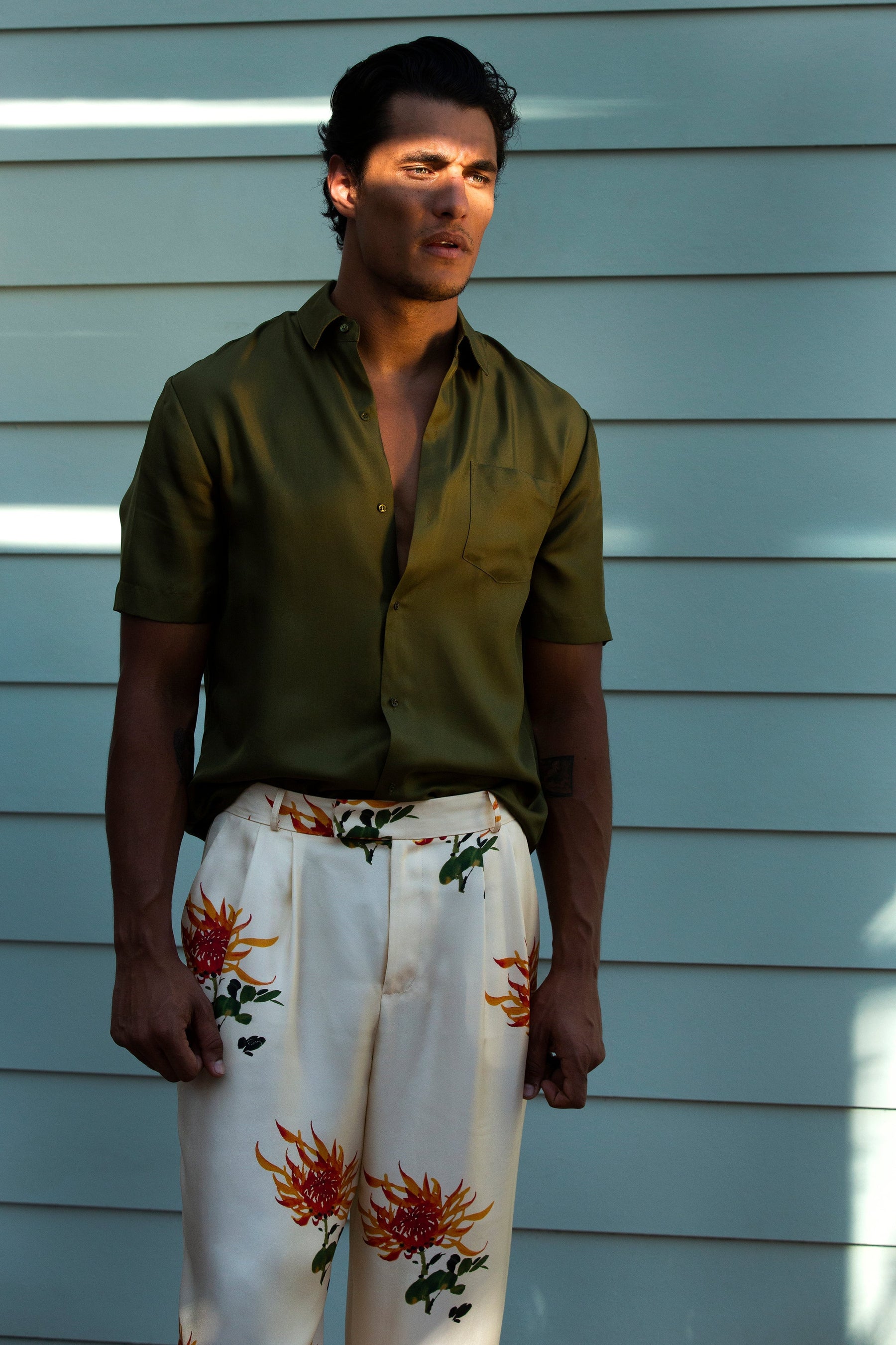 Salinas Silk Trouser Orange Chrysanthemum 