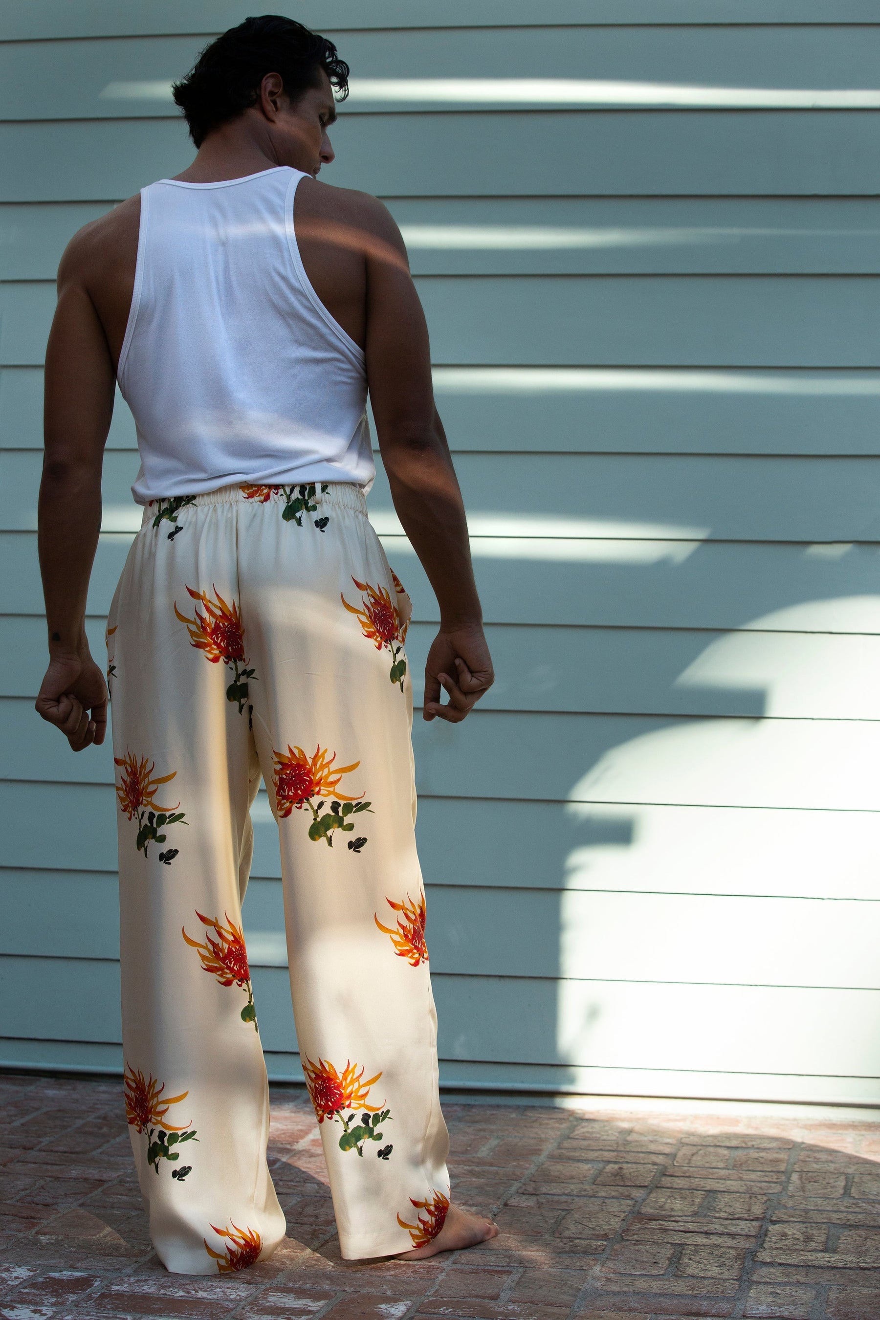 Salinas Silk Trouser Orange Chrysanthemum 