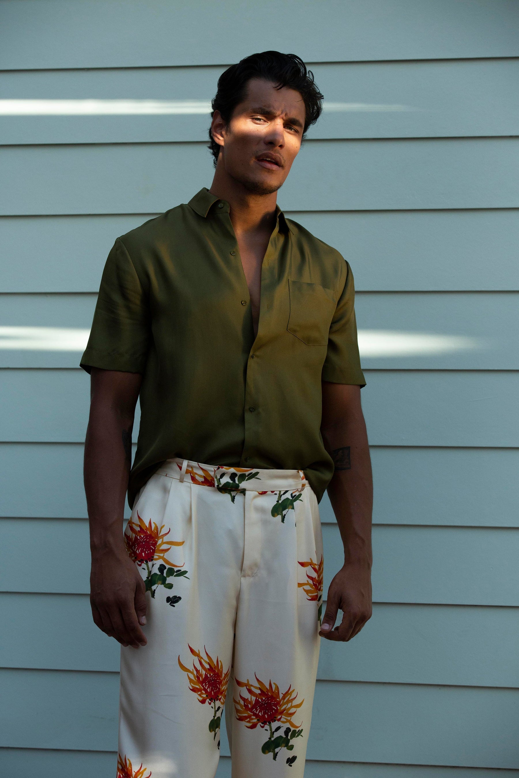 Salinas Silk Trouser Orange Chrysanthemum 