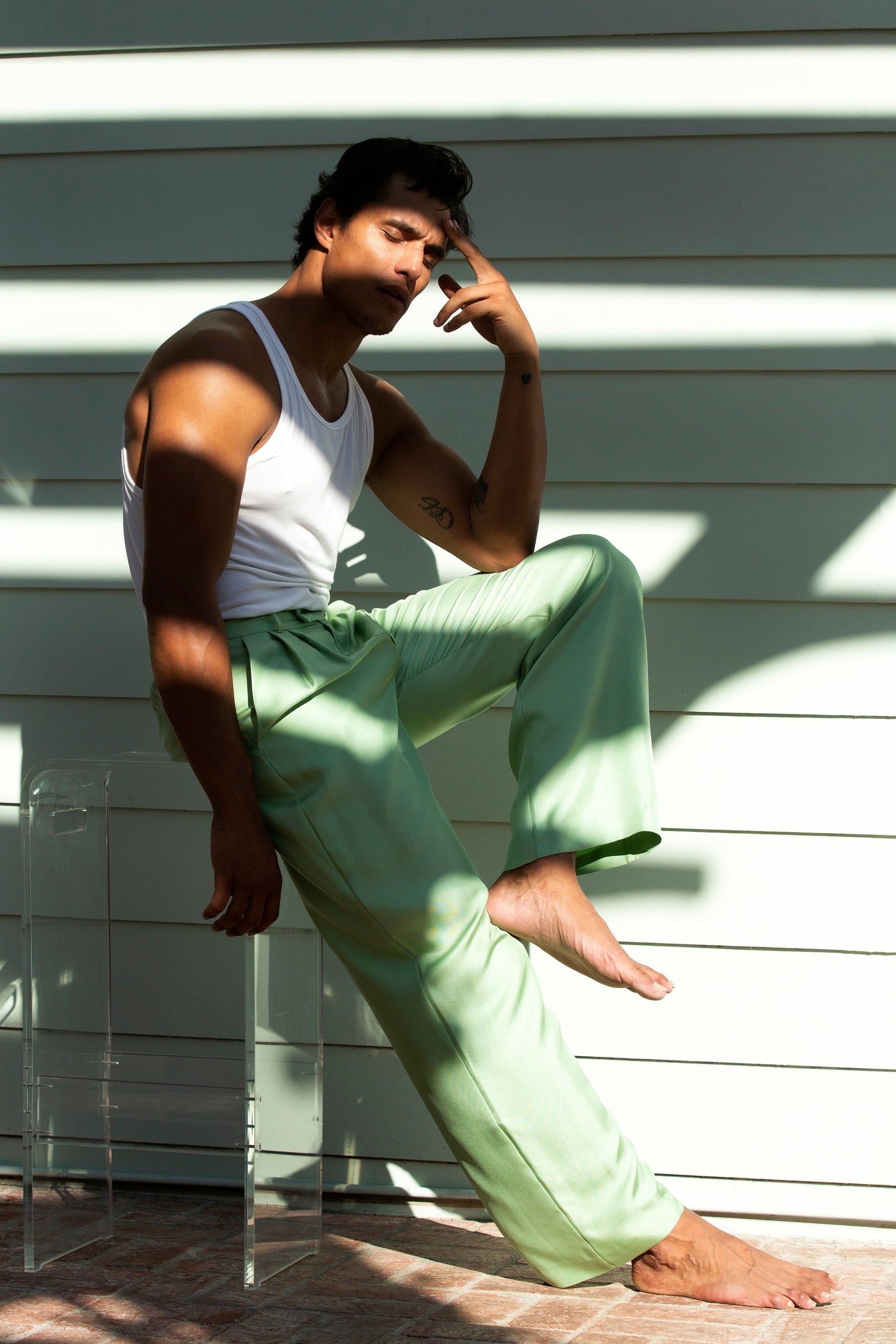 Salinas Silk Trouser Pistachio 