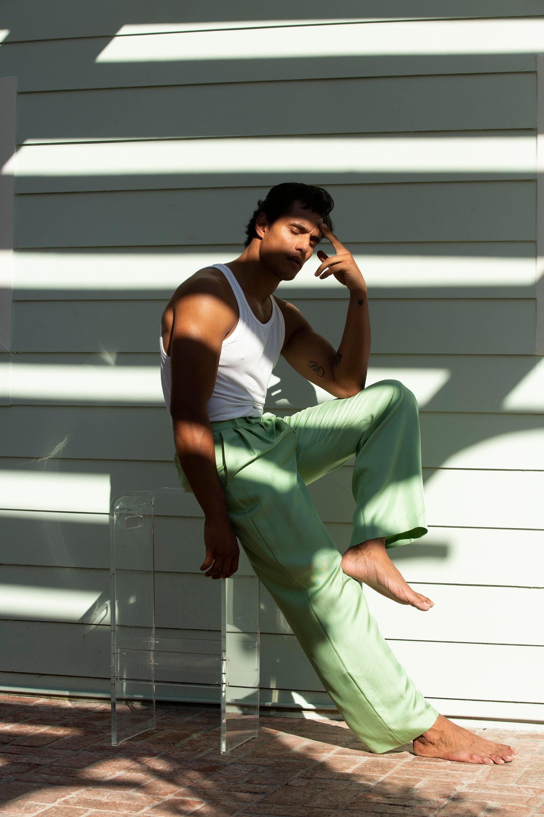 Salinas Silk Trouser Pistachio 