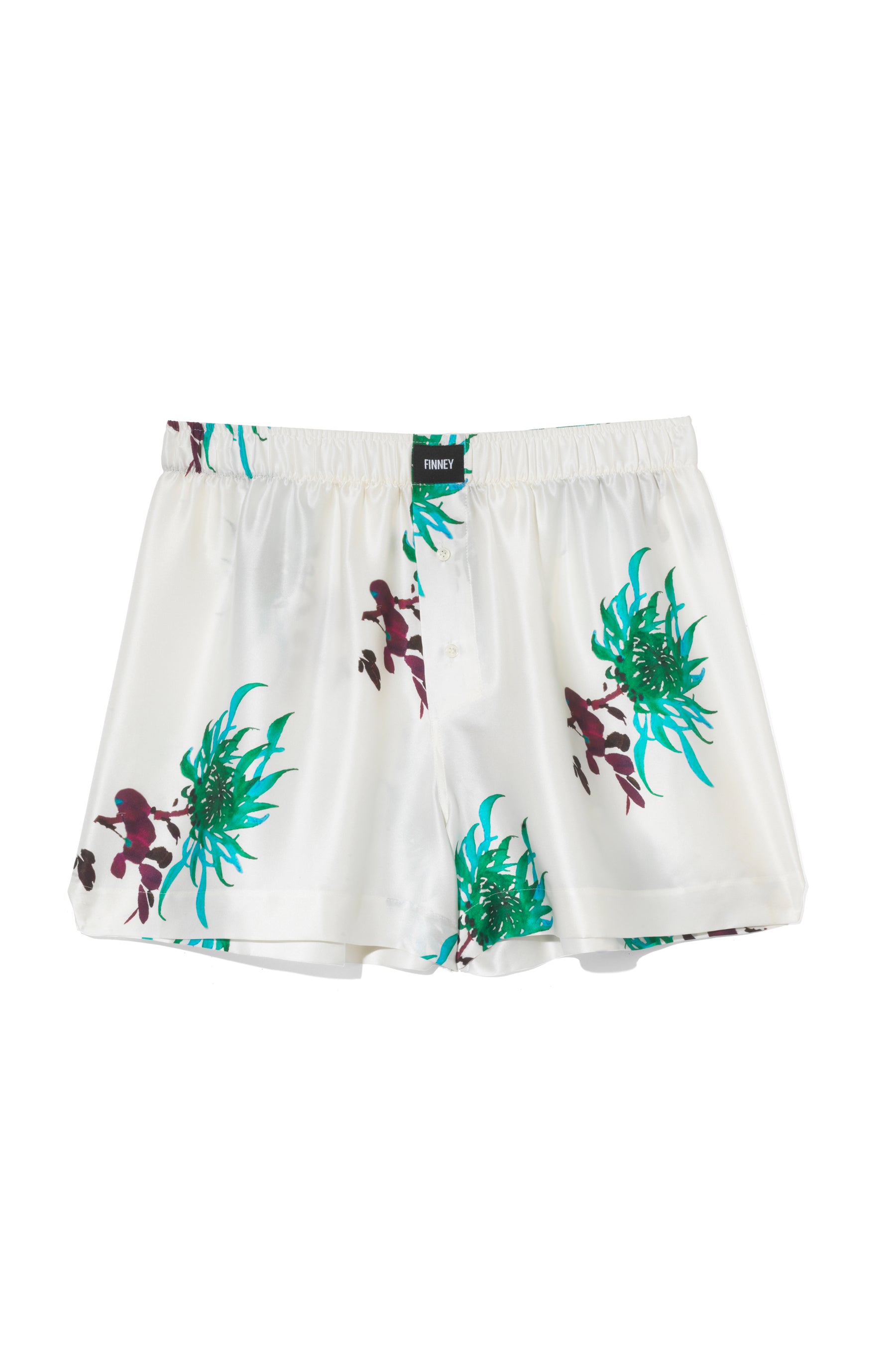 Le Weekend Silk Boxer Blue Chrysanthemum 