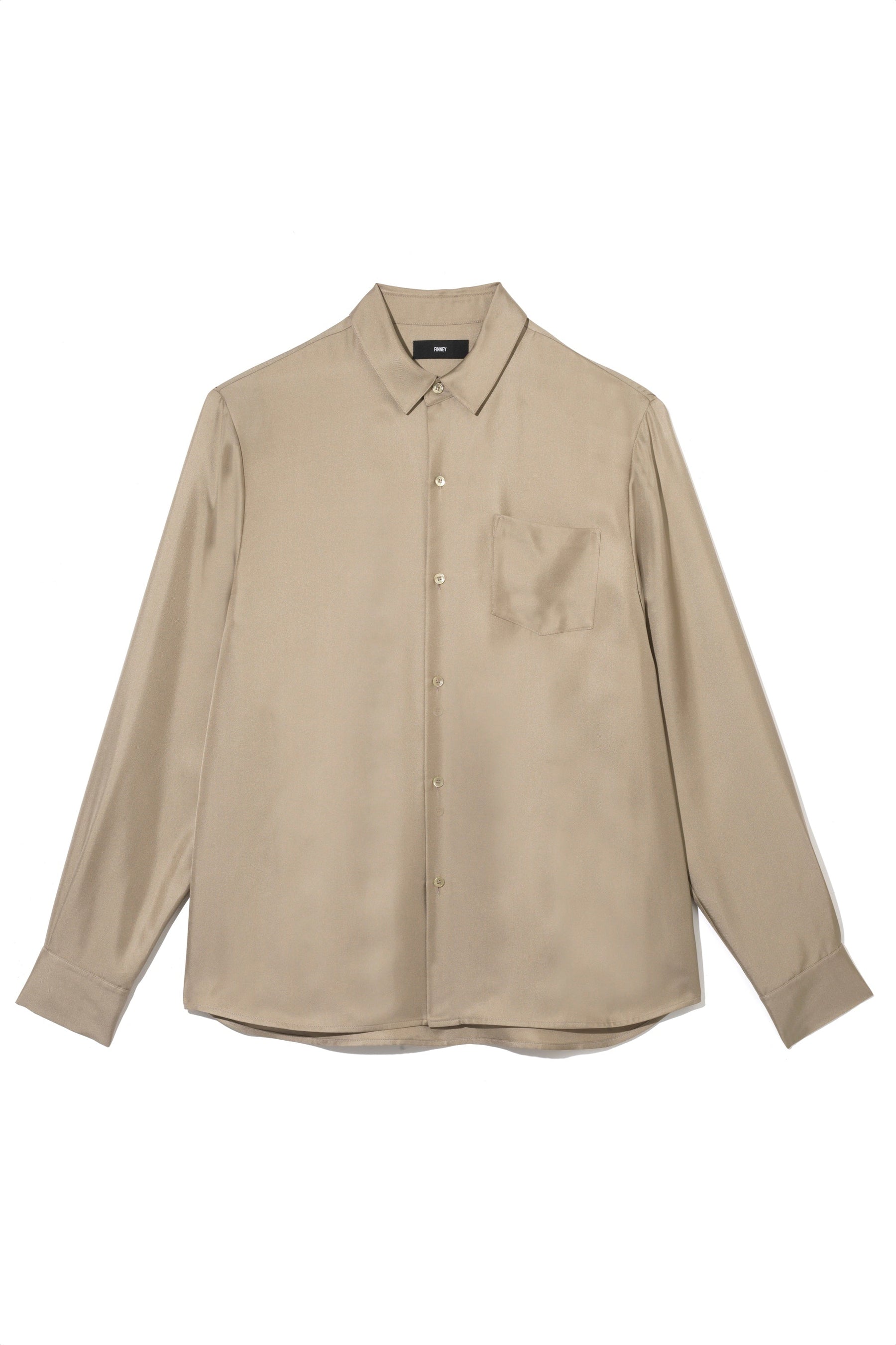 Ruben Long Sleeve Silk Shirt Bone 