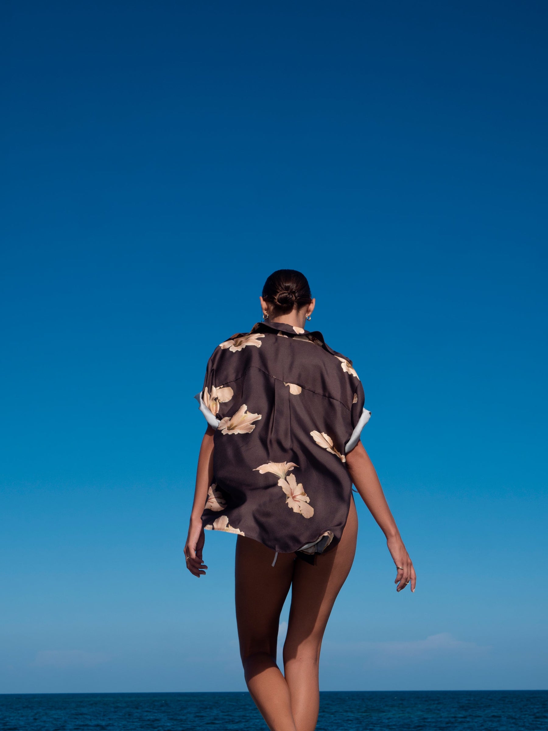 Boyfriend Silk Shirt Chocolate Modern Hawaiian 